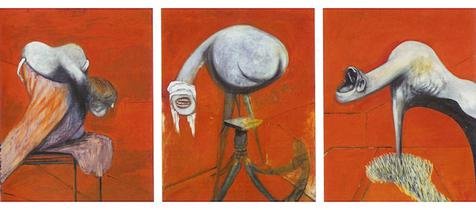 Three Studies for Figures at the Base of a Crucifixion - Francis Bacon